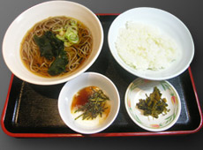 MORNING SET [A] KAKESOBA, TORORO, RICE \350